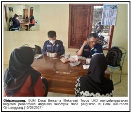 Pelayanan Penerimaan Angsuran Kelompok Dana Perguliran di Balai Kalurahan Giripanggung